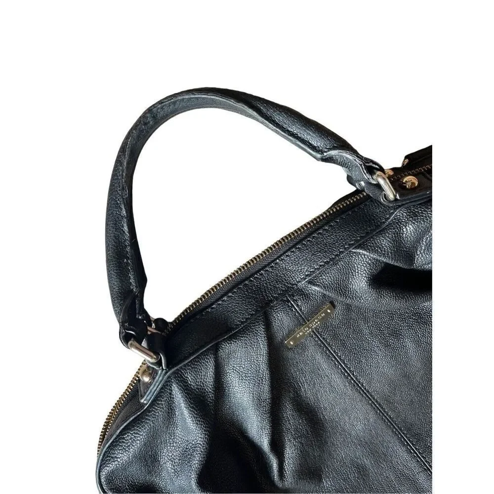 Kate Spade 5 Points Camille Bag- Black Leather With Handles Mutli Stripe Inside